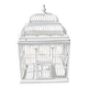 Ancienne cage à oiseau décorative en bois blanc