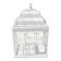 Ancienne cage à oiseau décorative en bois blanc