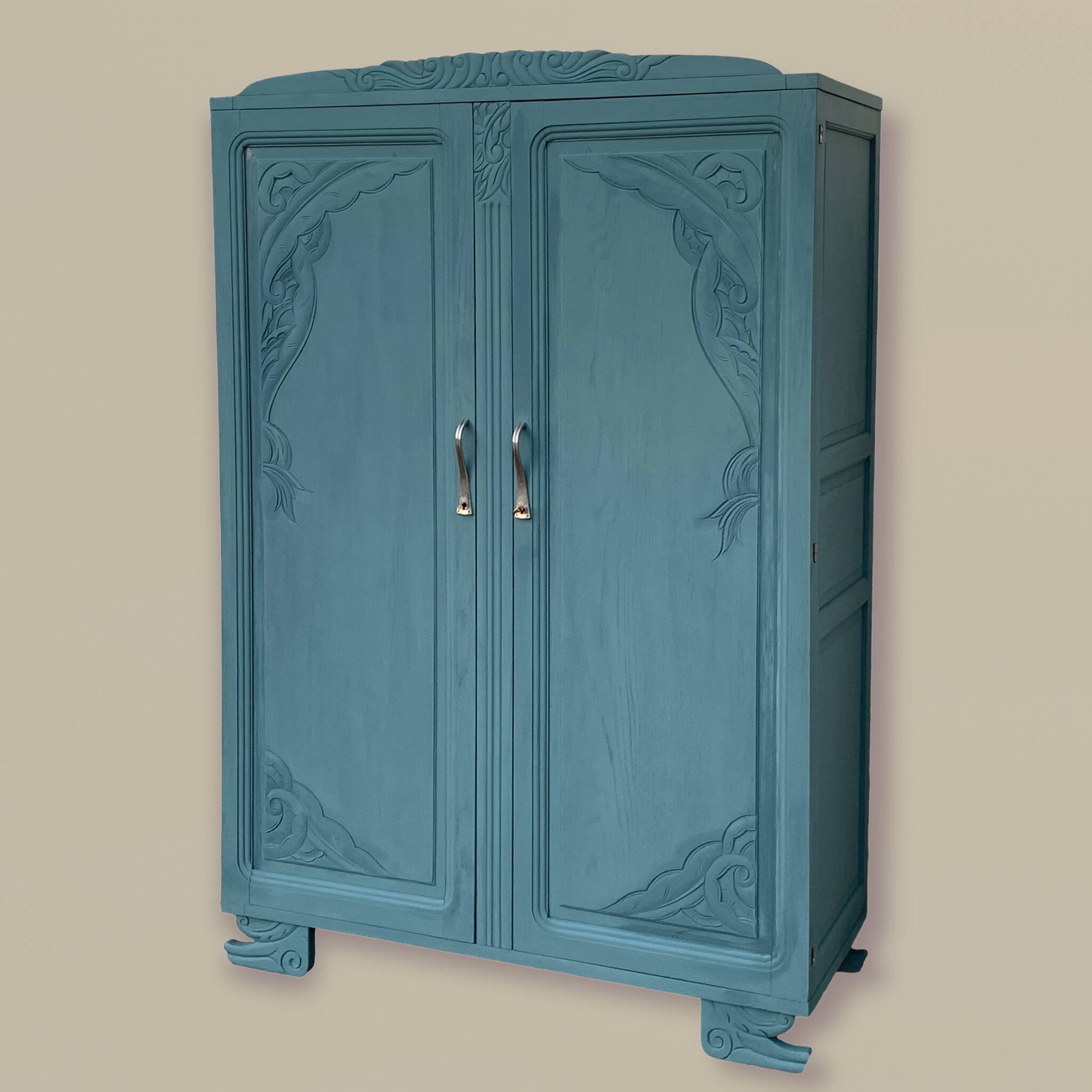 Parisian art deco wardrobe blue gray 1930
