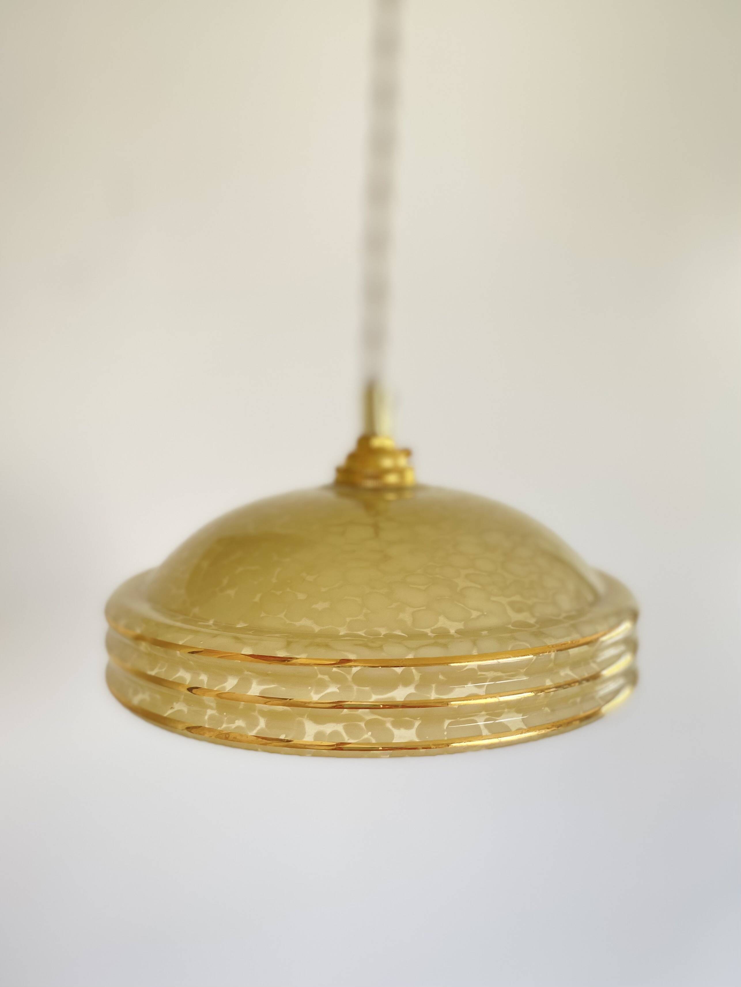 Pendant light with Clichy glass shade