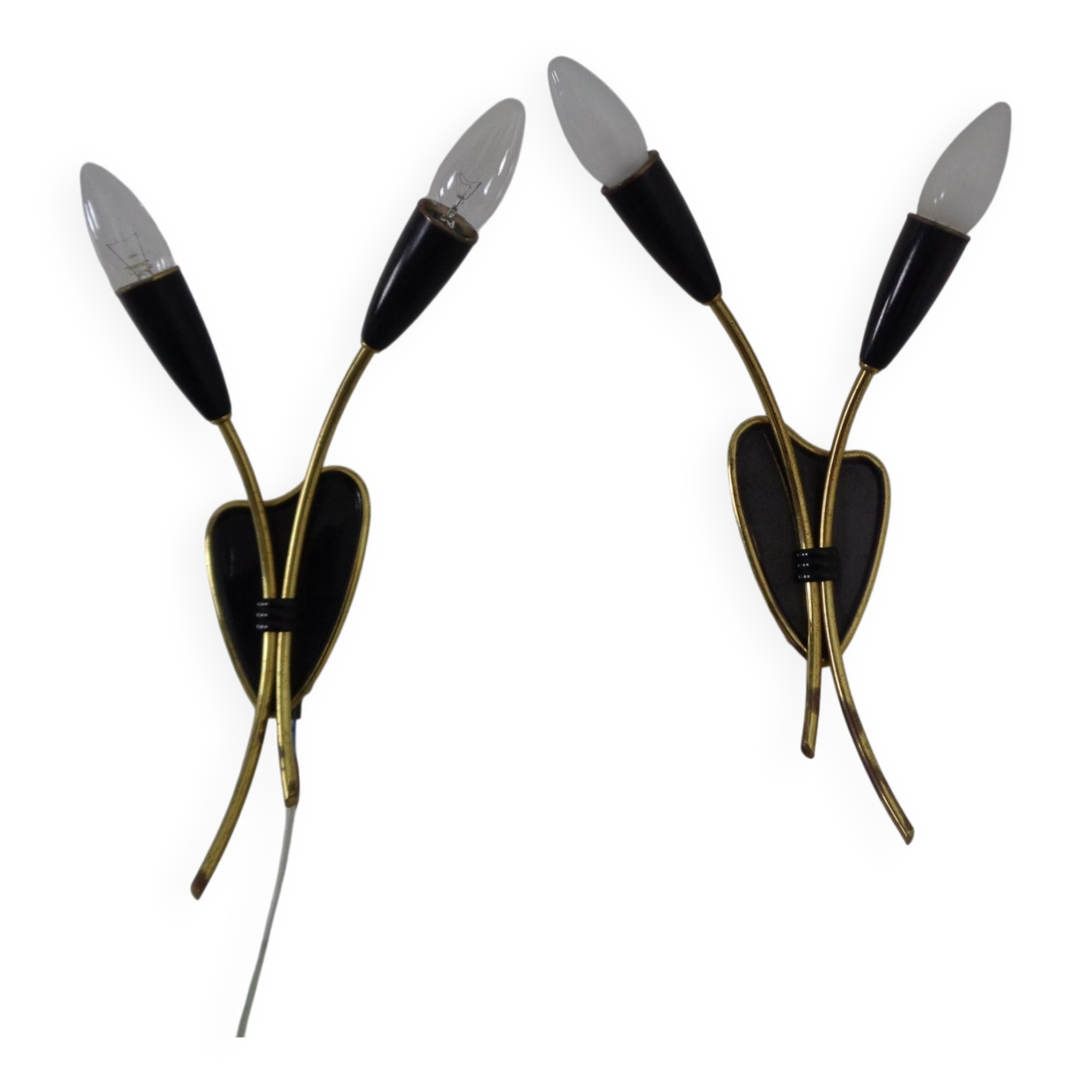 Mid-Century Modern German Wall Lamps, 1950s, Set of 2