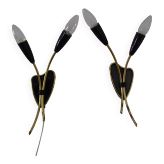 Mid-Century Modern German Wall Lamps, 1950s, Set of 2