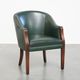 Green Cowhide Leather and Wooden Side/Dining/Desk Chair in English Style