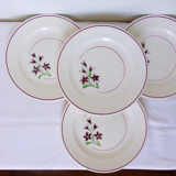 Set of 4 vintage porcelain dinner plates from the Salins factory