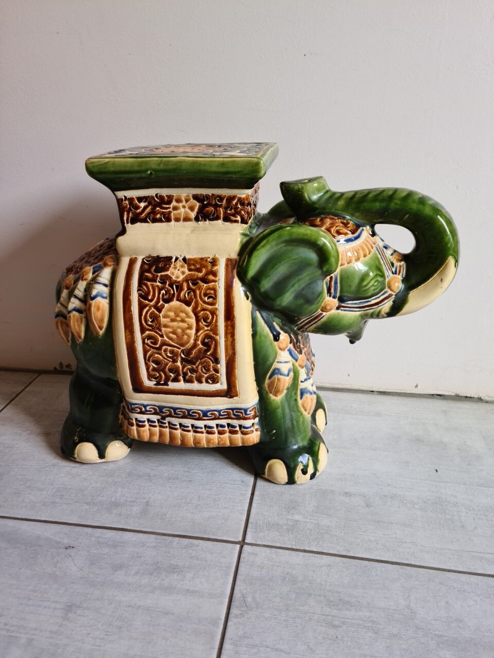 Elephant glazed earthenware