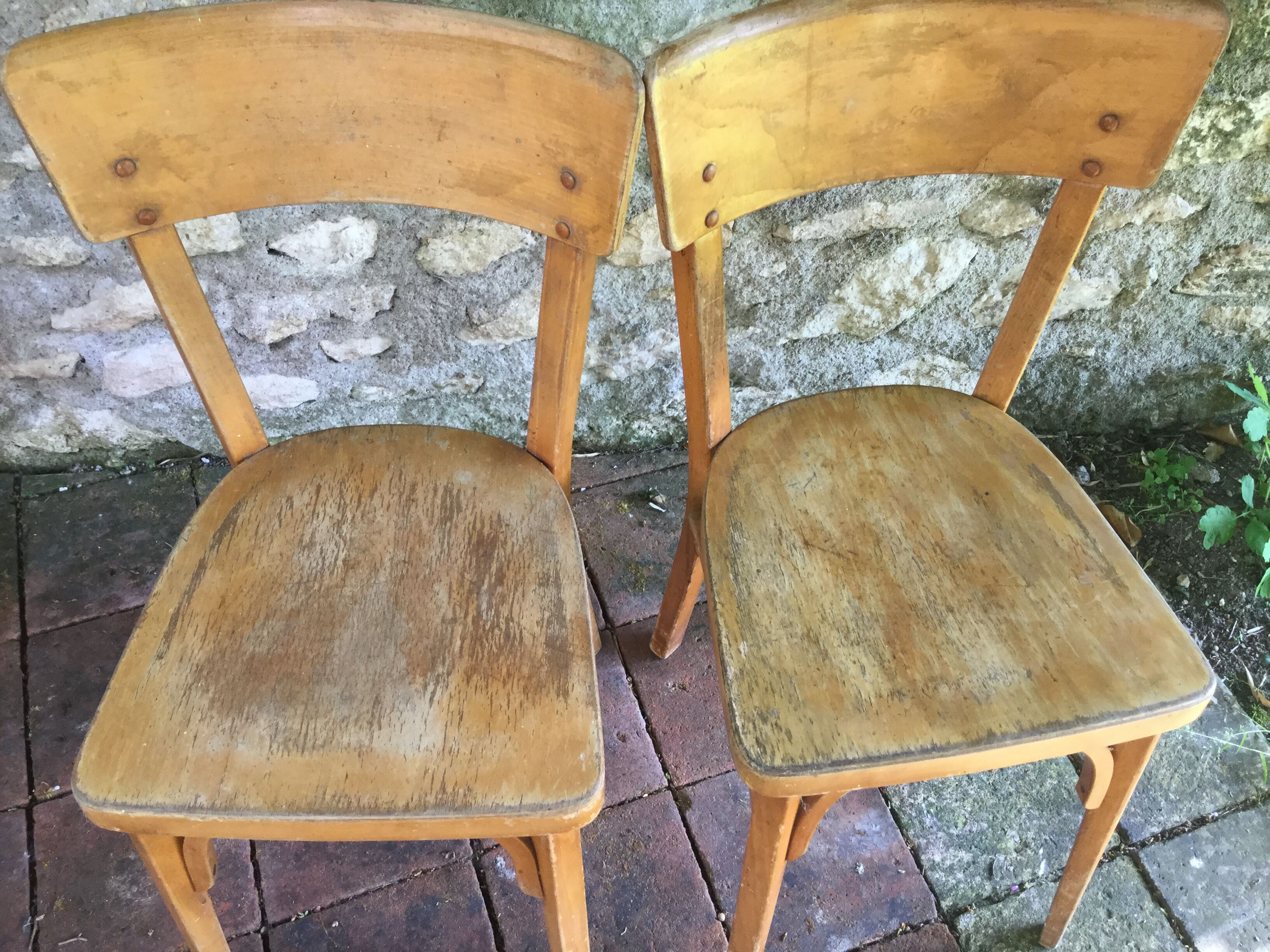 Pair of bistro Baumann chairs