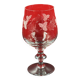 Grand verre à vin en verre ou cristal gravé dépoli Pampre & feuille de vigne