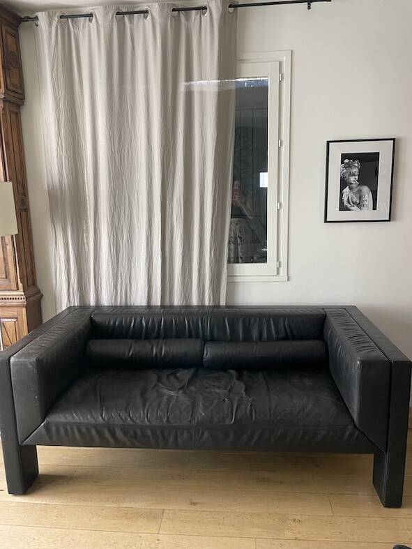 Black leather sofa series DS-4000 by Paolo Piva - model 4251/23