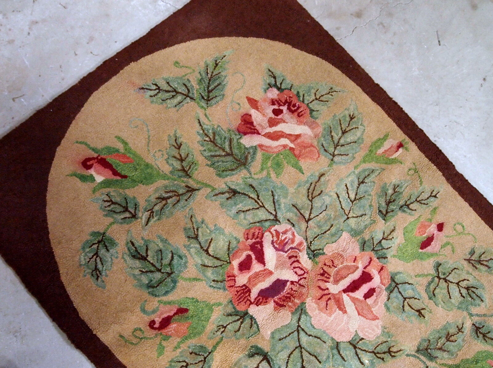 Former carpet american hooke made hand 82x134cm, 1900