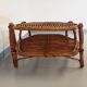 Table basse avec plateau porte-revue en rotin vintage des années 60