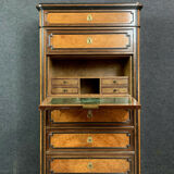 Napoleon III era secretary in elm and walnut marquetry