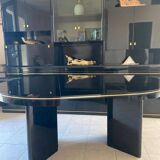 Table prestige extensible laqué noir et doré