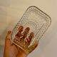 Duralex vintage glass and silver metal tray/servant