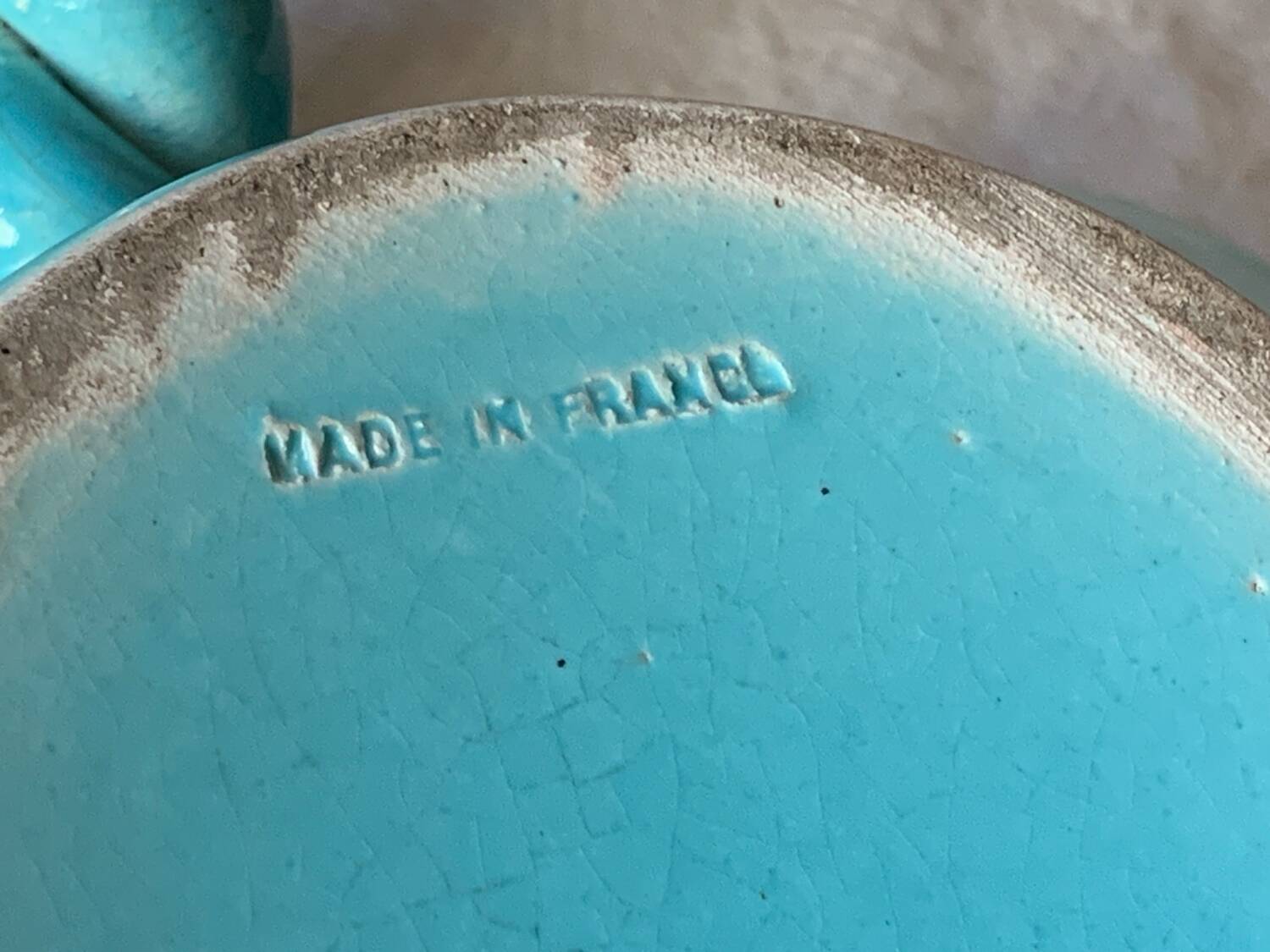 Turquoise twisted ceramic trinket tray