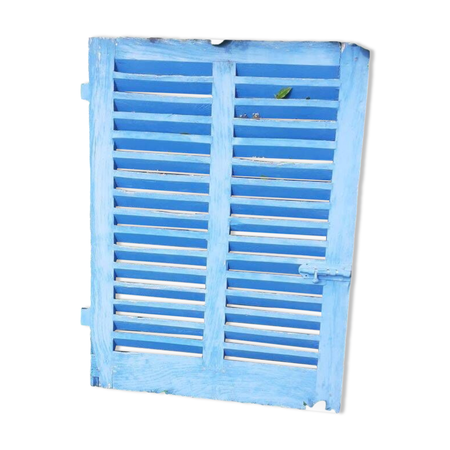 Petit volet  L75xH101cm bleu à persiennes