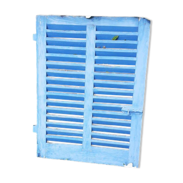 Petit volet  L75xH101cm bleu à persiennes
