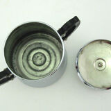 Antique chrome-plated copper sugar bowl - Menesa France - vintage 1940s