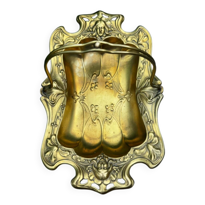 Coupe à fruits en métal doré époque Art Nouveau Jugendstil Allemagne