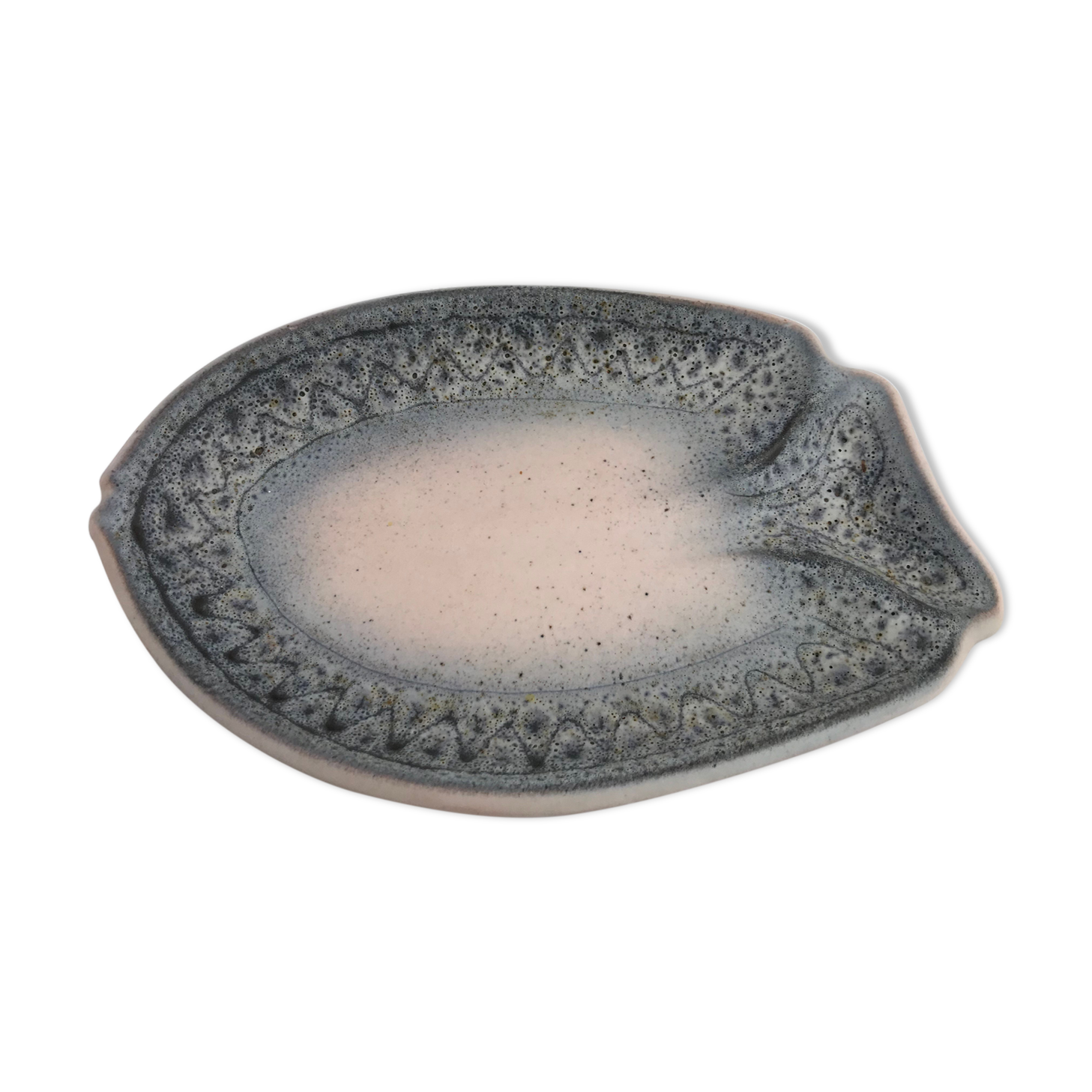 Former plate vallauris ceramics jean austruy shape vintage fish