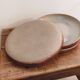 Set of 3 antique glazed stoneware plates.