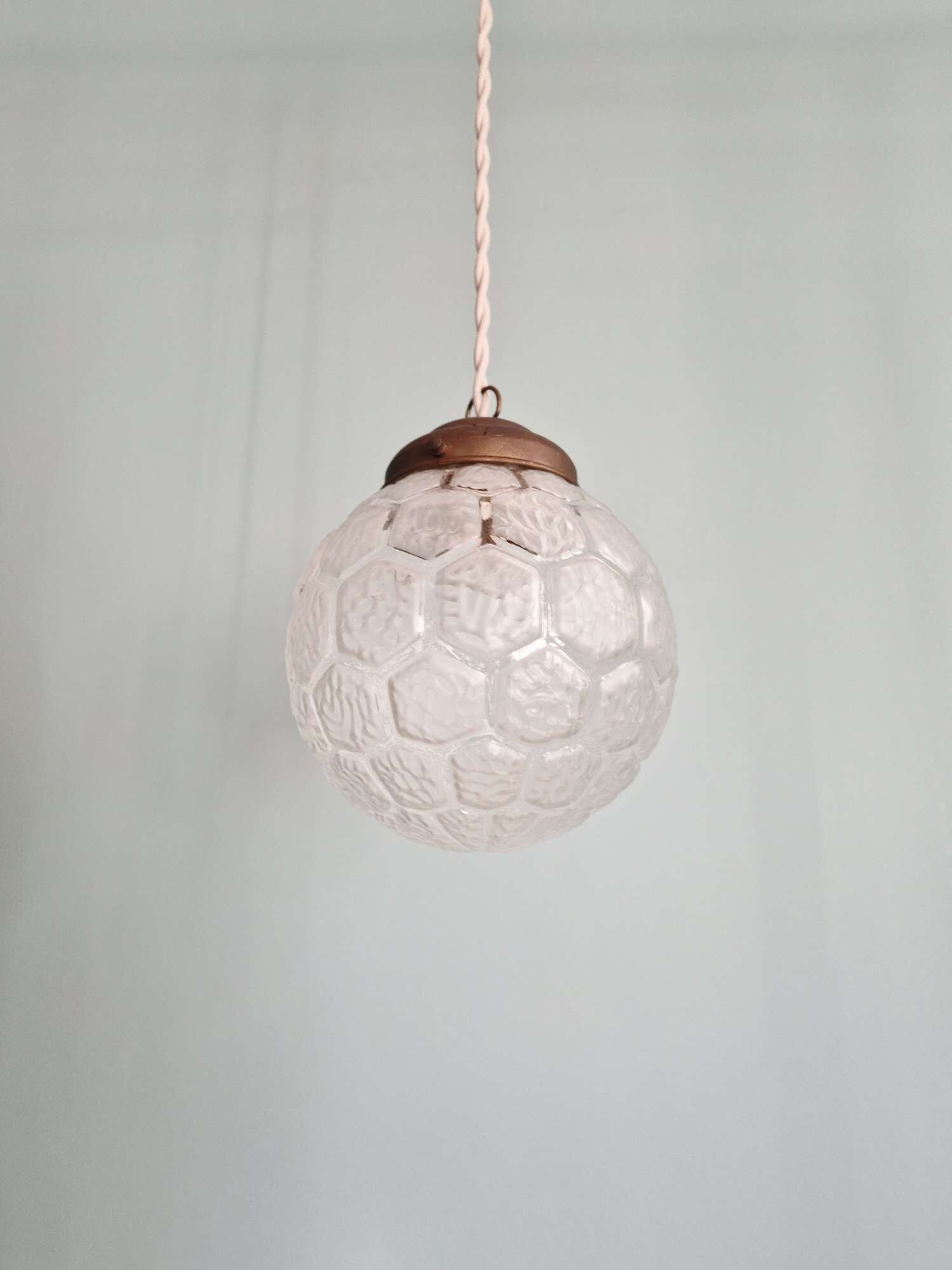 Art Deco satin glass pendant light, 1920s-30s