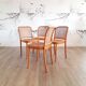 Suite de 4 chaises blondes Prague ou 811, Ligna, 1970