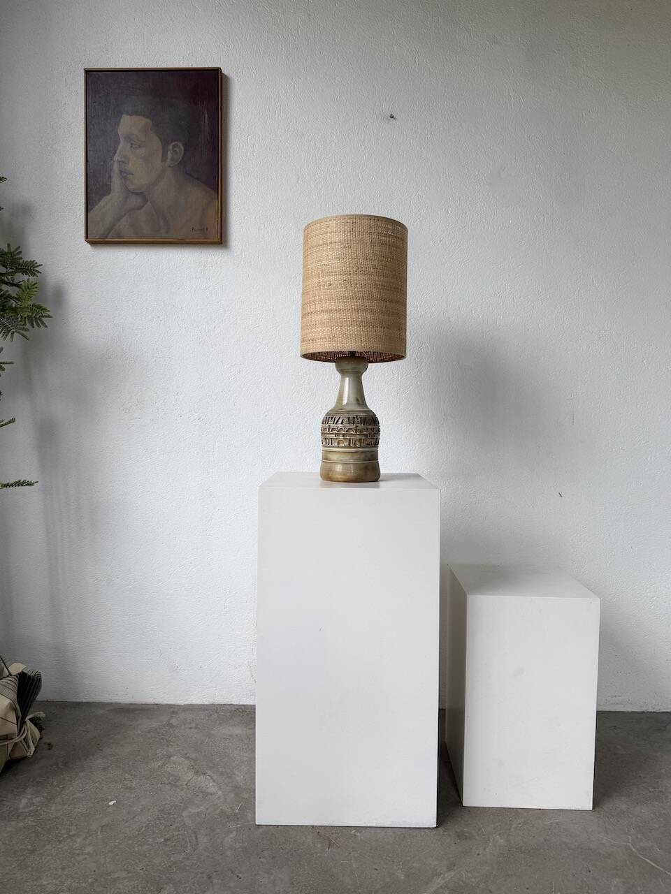 Ceramic table lamp by Marius Bessone