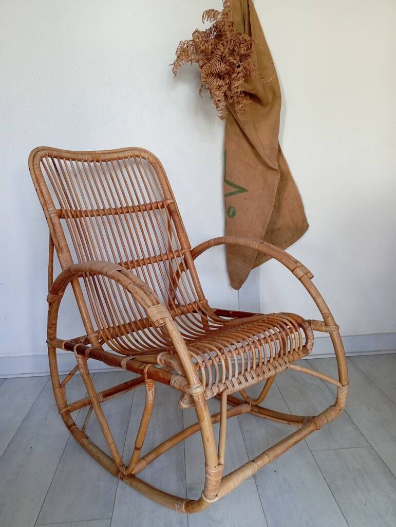 Rattan rocking chair from the 60s