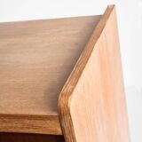 Vintage high buffet. Oak and mahogany veneer, France, 1960s.