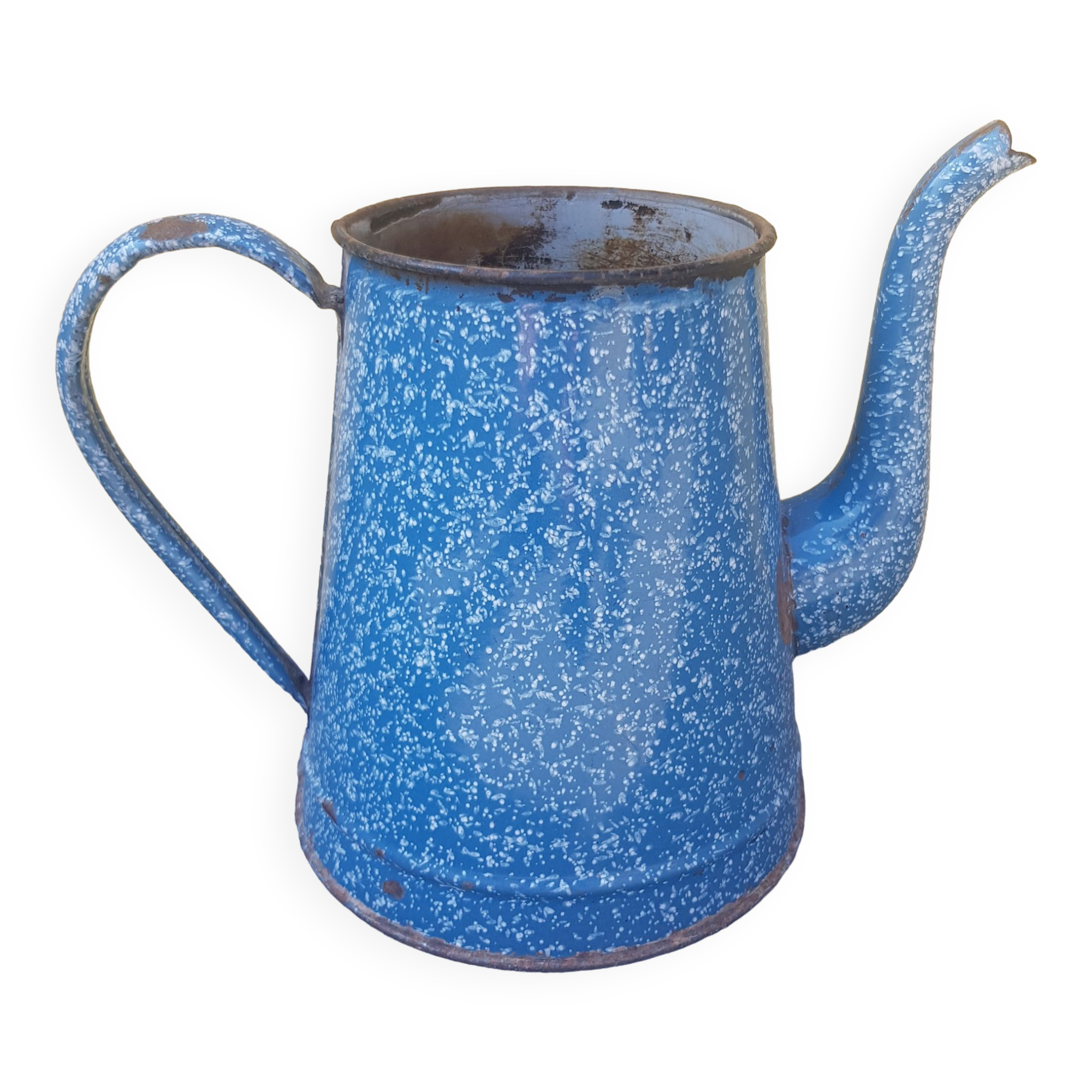 Blue enamelled sheet metal coffee maker