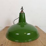 Suspension industrielle en émail vert de Jackson Electrical Co., années 1960