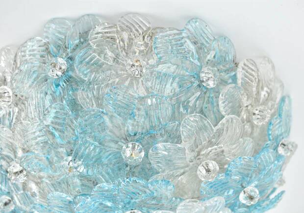 Small Barovier Toso Murano glass ceiling light, 1950s