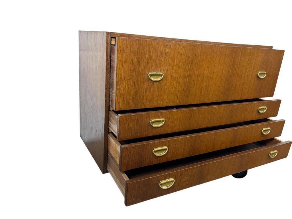 Vintage low wooden chest of drawers / filing cabinet