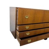 Vintage low wooden chest of drawers / filing cabinet