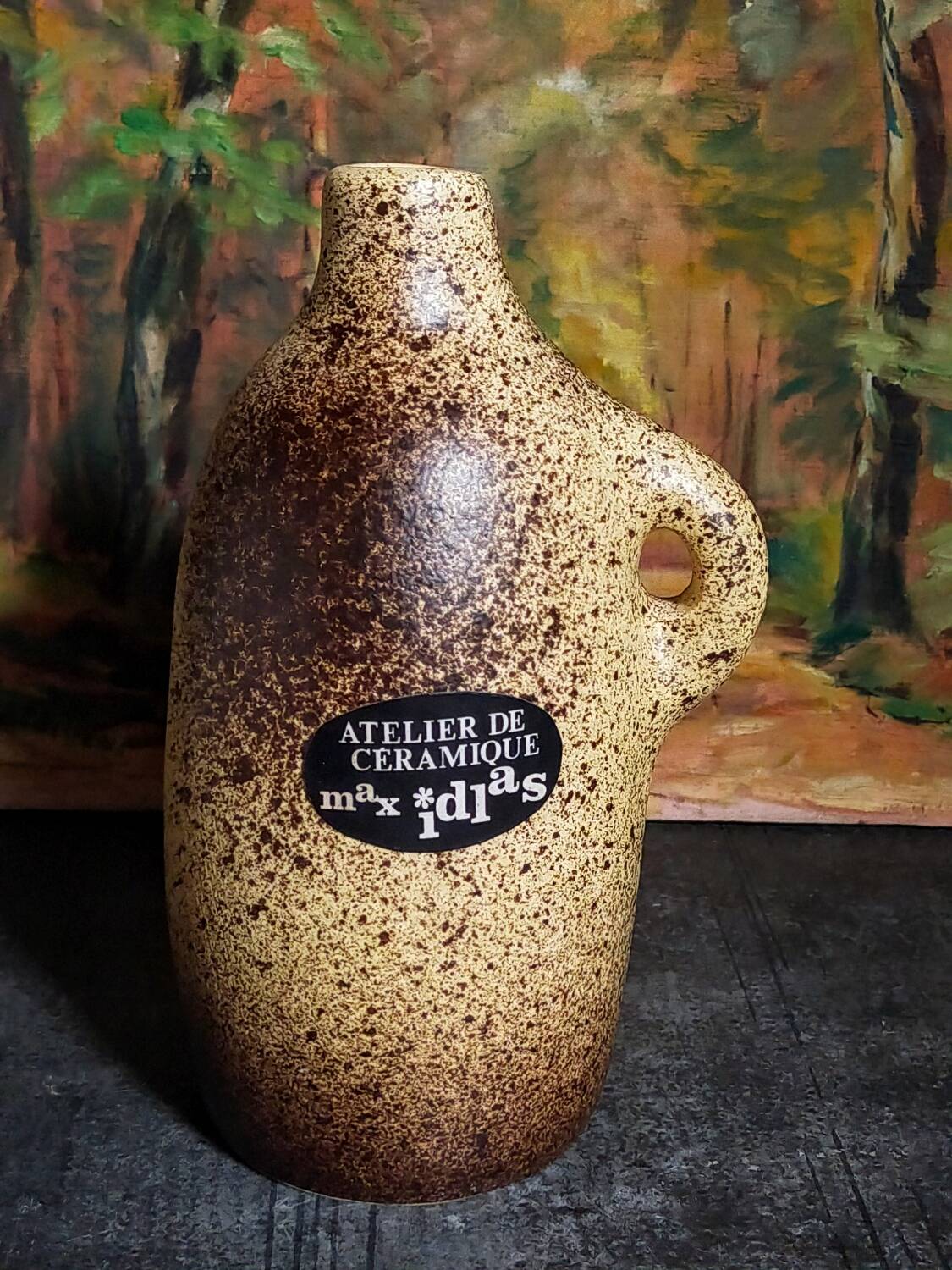 Single-flower vase, ceramic bottle by Max Idlas