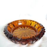 Amber glass ashtray