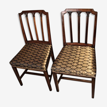 Pair of chairs model "square back" in fully restored mahogany