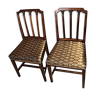 Paire de chaises modèle "square back" en acajou entièrement restaurées