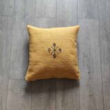 Yellow Moroccan cotton cushion