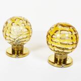 Pair of vintage brass wall lamps by Doria Leuchten