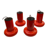 4 orange metal suspensions from the 70s.