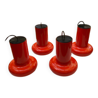 4 orange metal suspensions from the 70s.