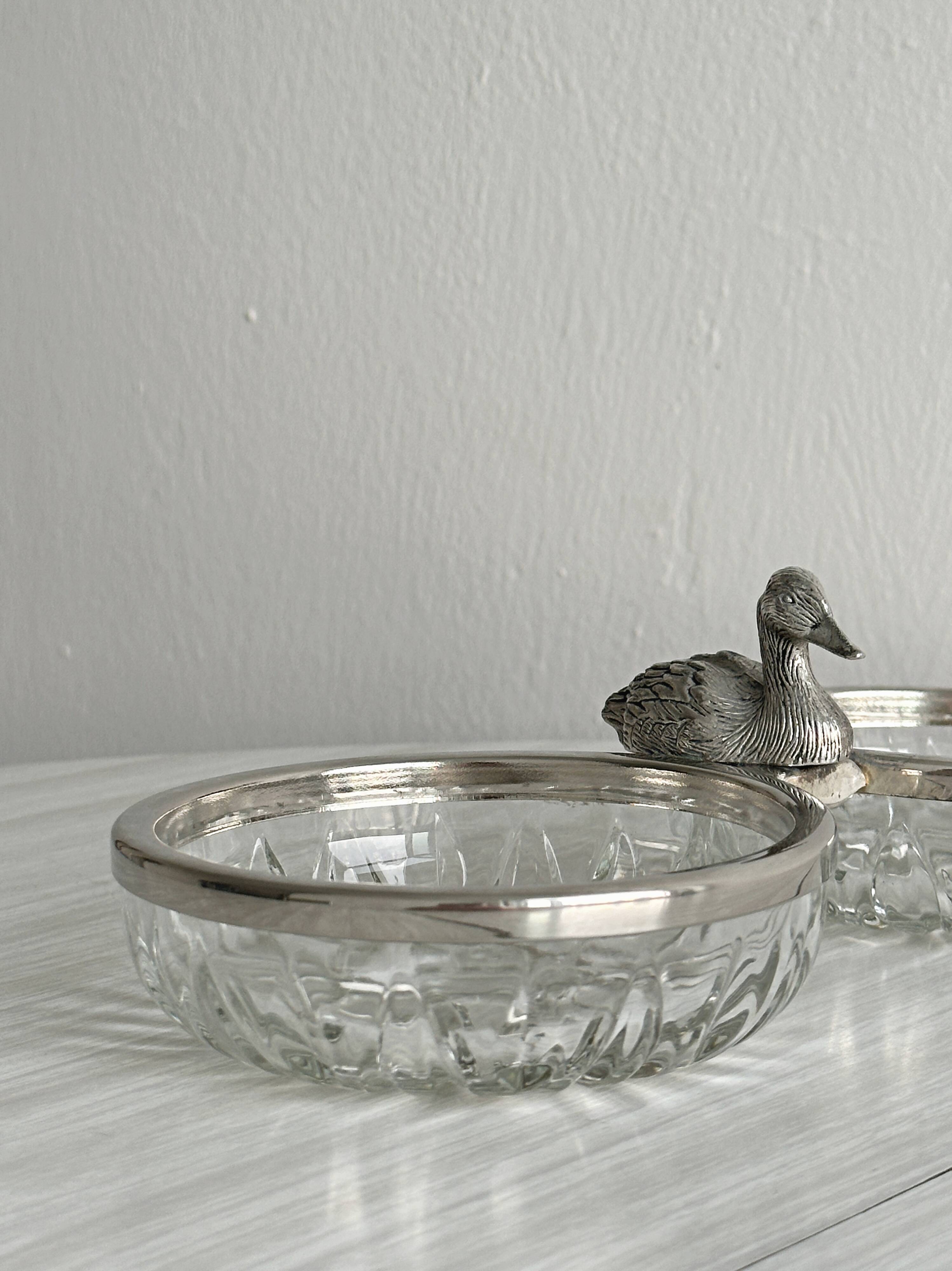 Double cut glass bowl