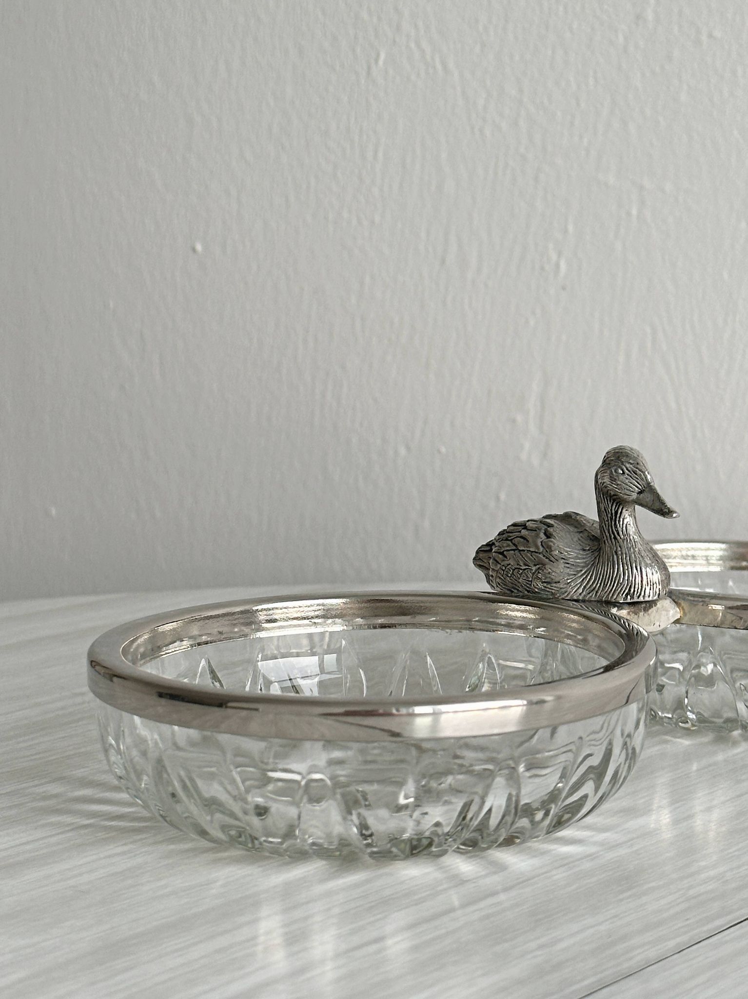 Double coupelle en verre ciselé