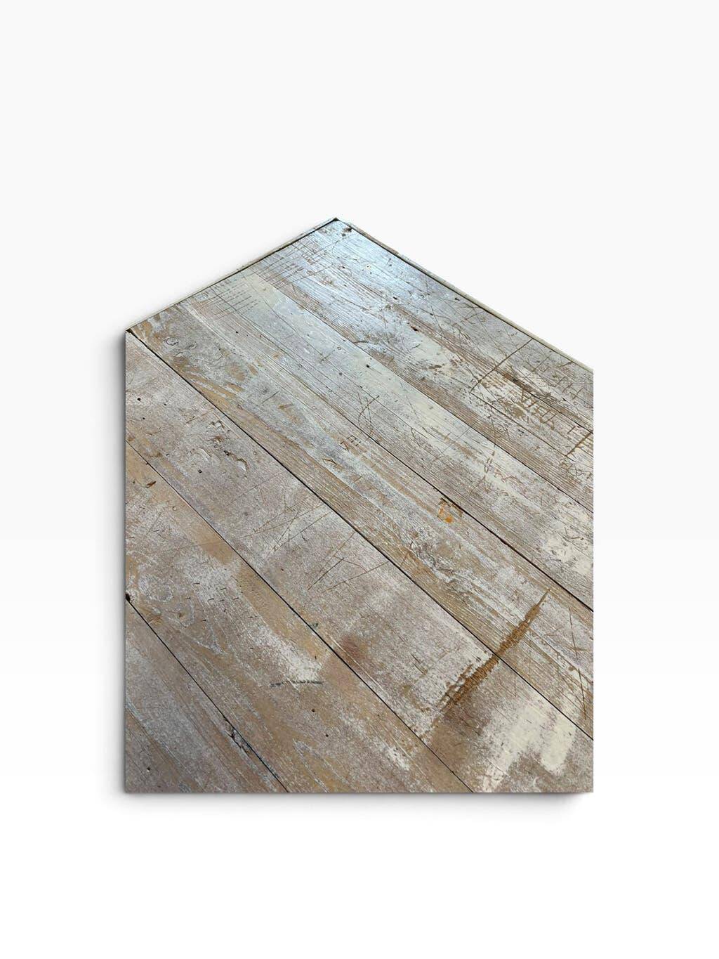 XL vintage dining table in white wood / dining room table