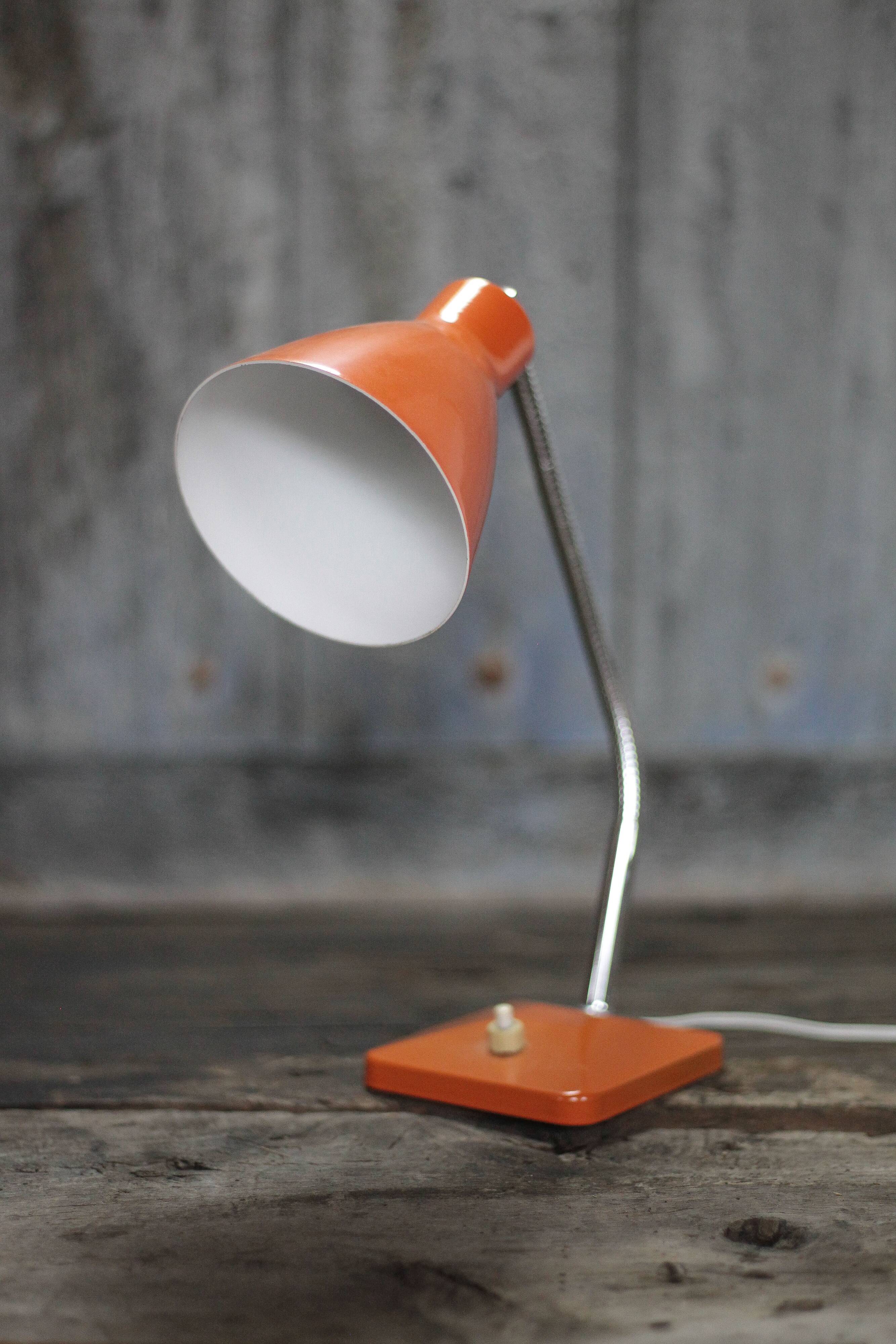 Aluminor table lamp, orange bedside lamp, desk lamp, art lamp