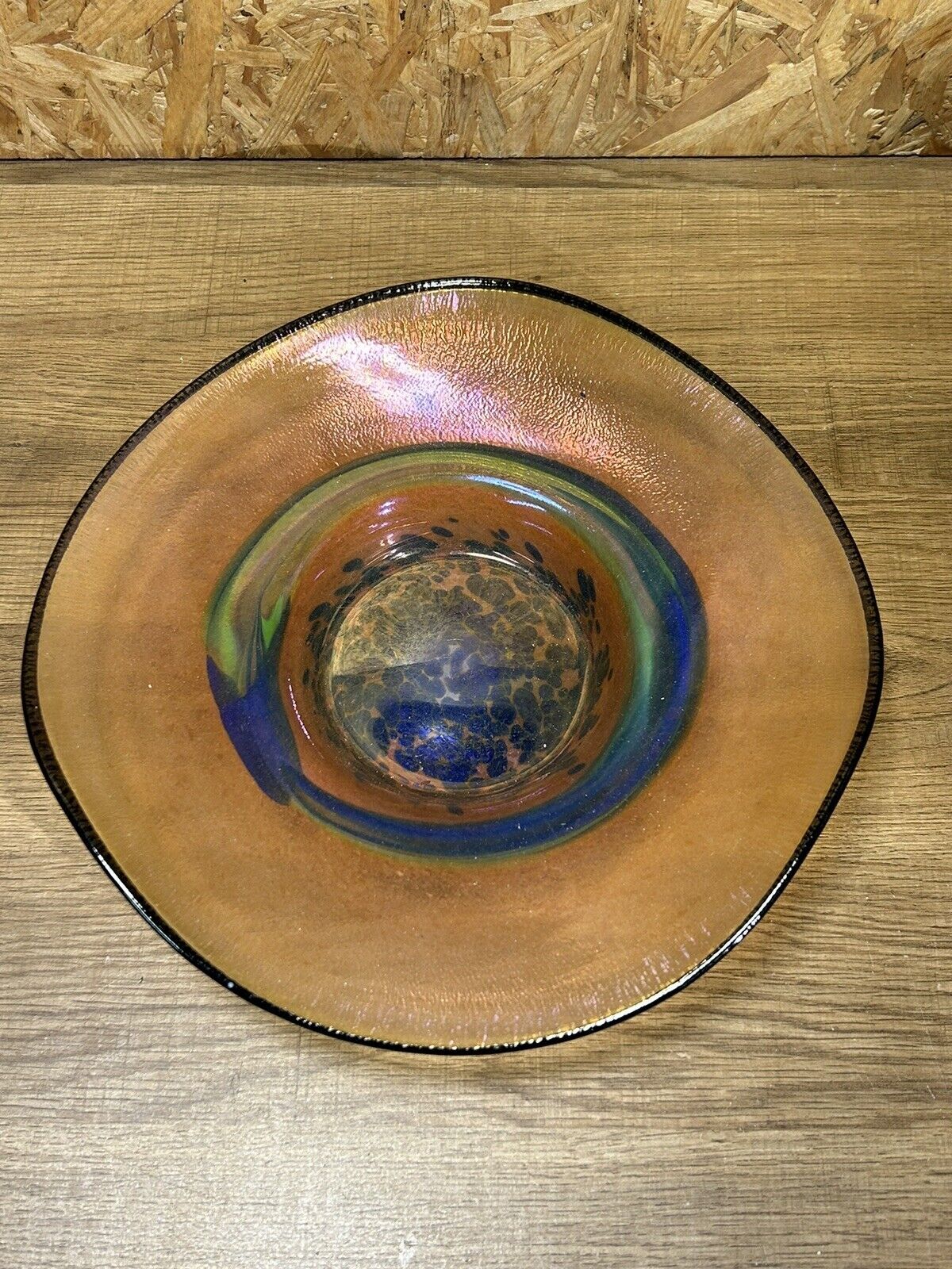 Cup, iridescent glassware, signature