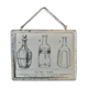 Old illustration "Carafes" inserted under mirror. Cabinet of Curiosity.