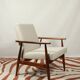 Scandinavian Lounge Chair Bouclè Beige Classic Design