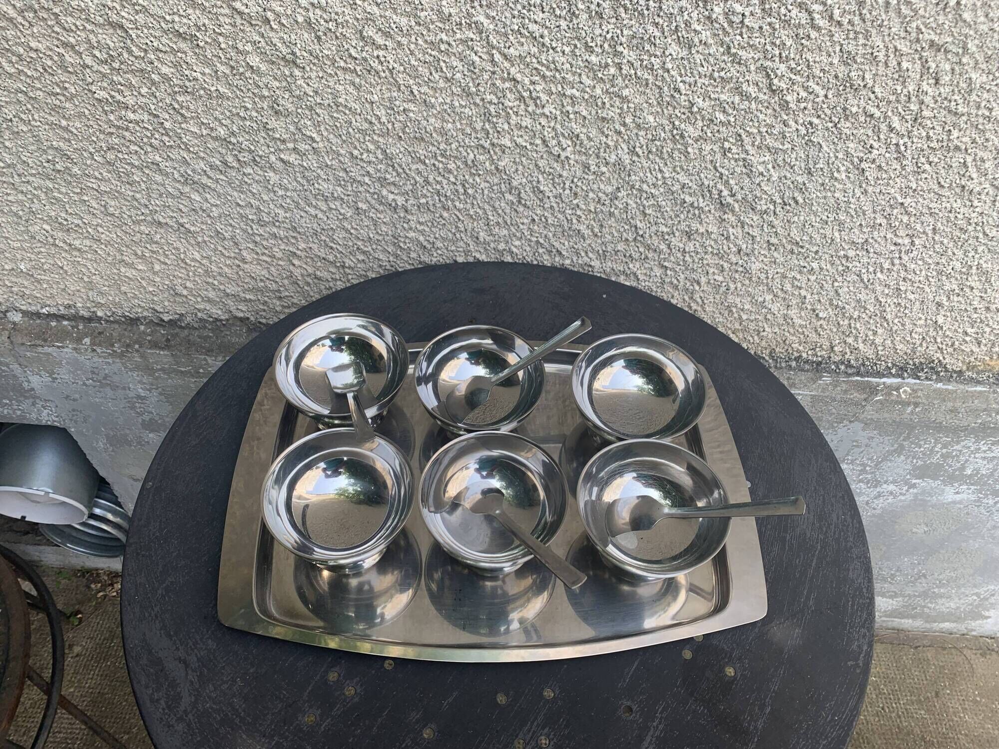 Ice set consisting of a tray, 6 ice cream cups and 4 spoons Quist edelstahl 18/8